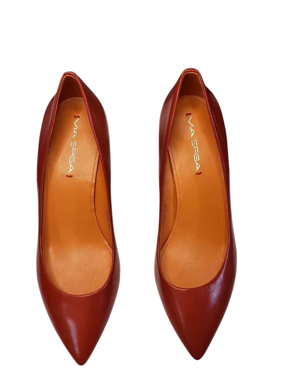 via spiga dress shoes Via Spiga Women's Pointed-Toe Leather Pumps in Cognac Size 8